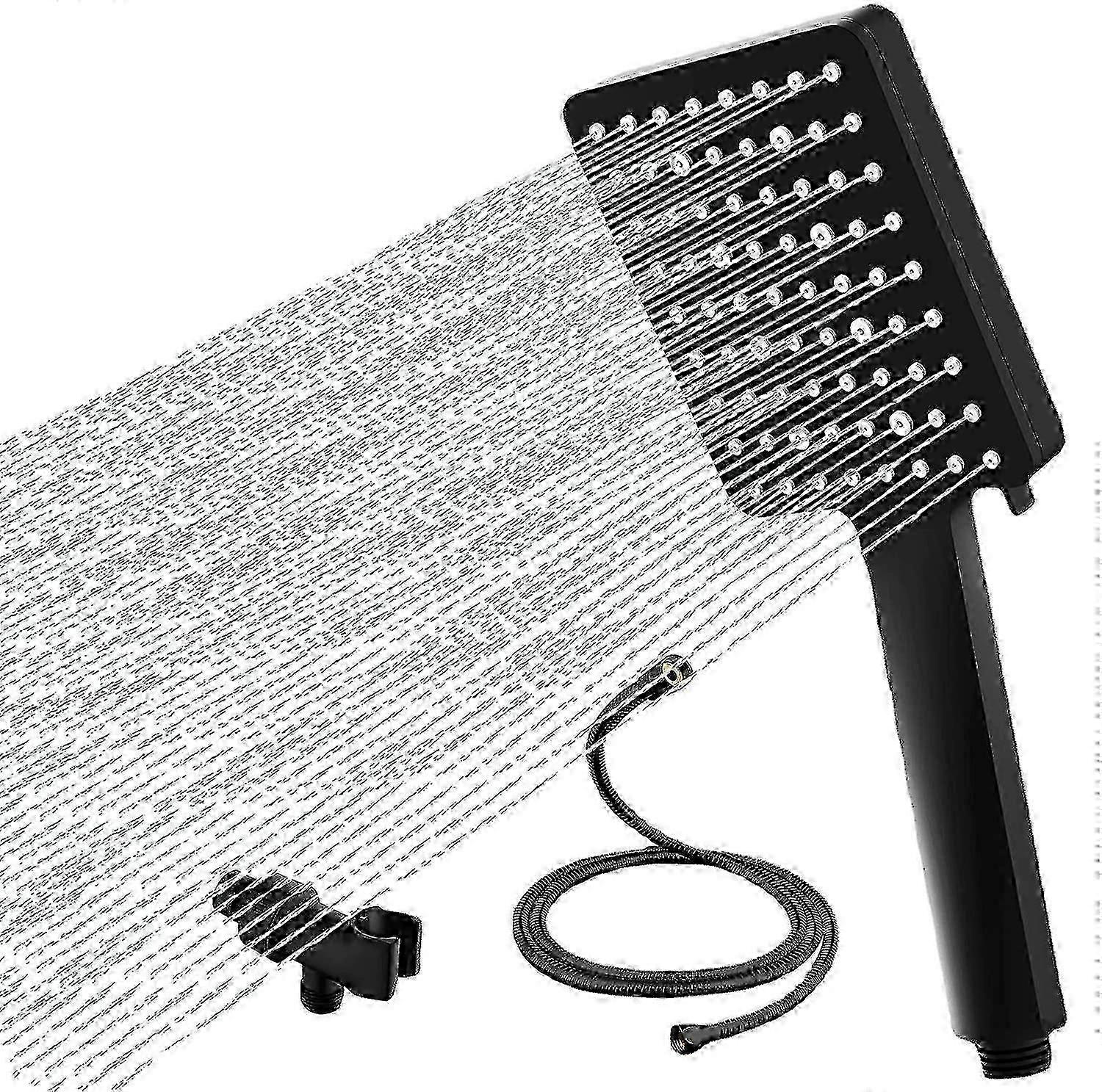 6-Way Matte Black Hand Shower Booster Set