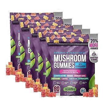 Paddenstoelgummies hydrateren de darmen, vullen voedingsstoffen aan, verbeteren het immuunsysteem, voedingsgels en kauwtabletten, 80 stuks xmcc