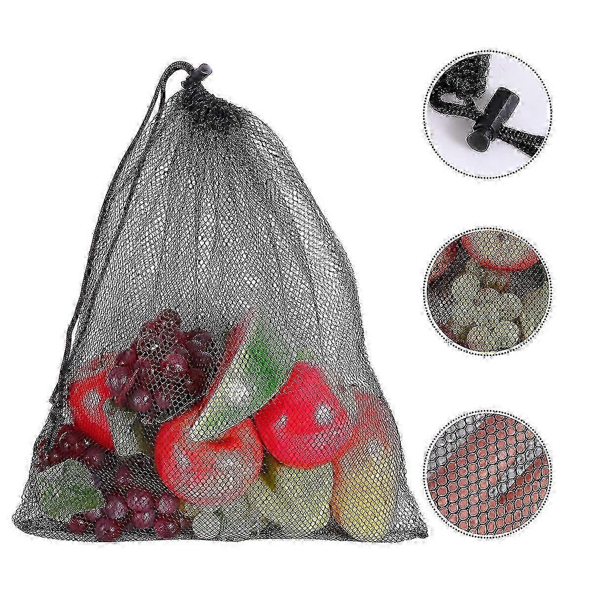 Polyester Mesh Cinch Backpack Drawstring Bag for Shopping 6Pcs Storage