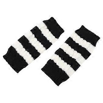 Knitted Gloves Warm Gloves for Keeping Warm 1Pair White Stripe