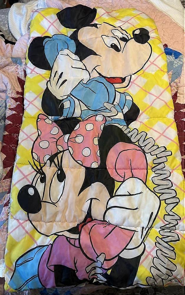 Vintage 1980s Mickey Minnie Mouse Sleeping Bag To Make Jacket Zipper Wks