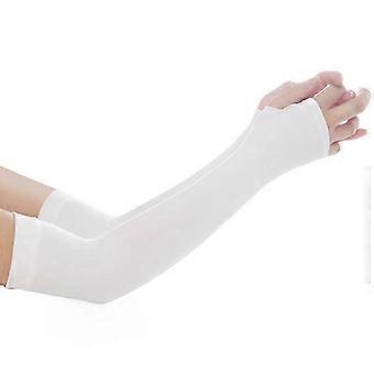 1 Pairs Unisex Arm Cooling Sleeves UV Protection Arm Sleeves compatible with Men&Women,compatible with Running, Cycling, Hiking, Golf(White)