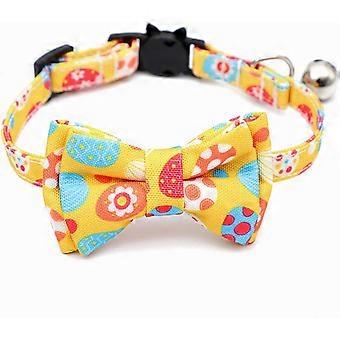 cat Collar with Bells Breakaway Girls Collar Buckle Type Cat Collar with Bell Pet Breakaway with Bell Bowtie Collar -C