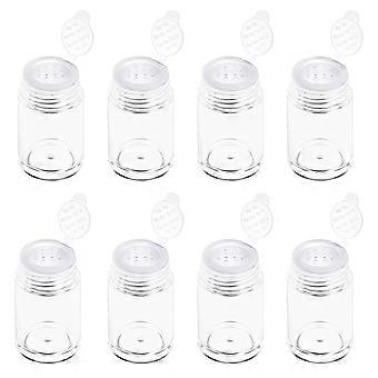 8 Pack Loose Powder Containers 10ml Mini Cosmetic Jars with Sifter for Travel Makeup Storage