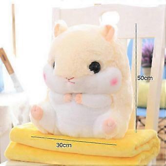 Lindo dibujo animado hámster abrazo almohada manta peluche juguete animales de peluche muñeca dormir manta niño