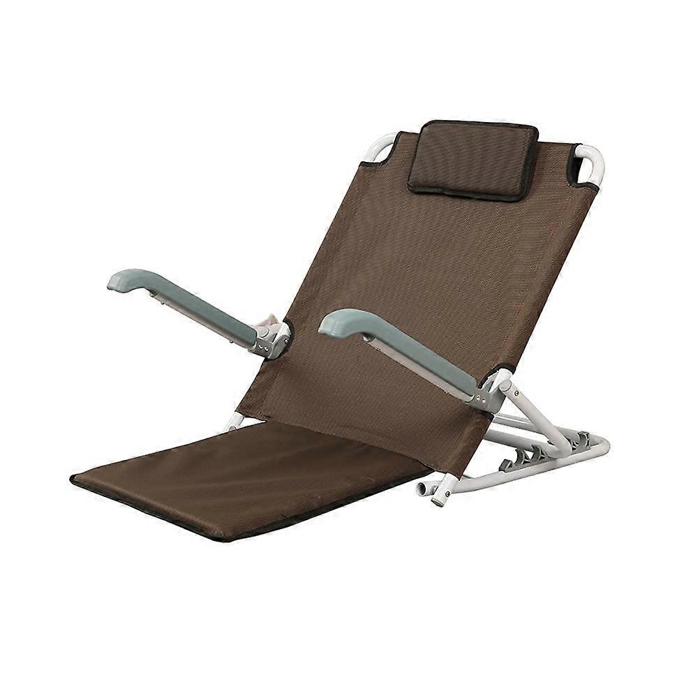 Adjustable Bed Backrest with Armrest, Foldable Stainless Support for Elderly Reading and Relaxing