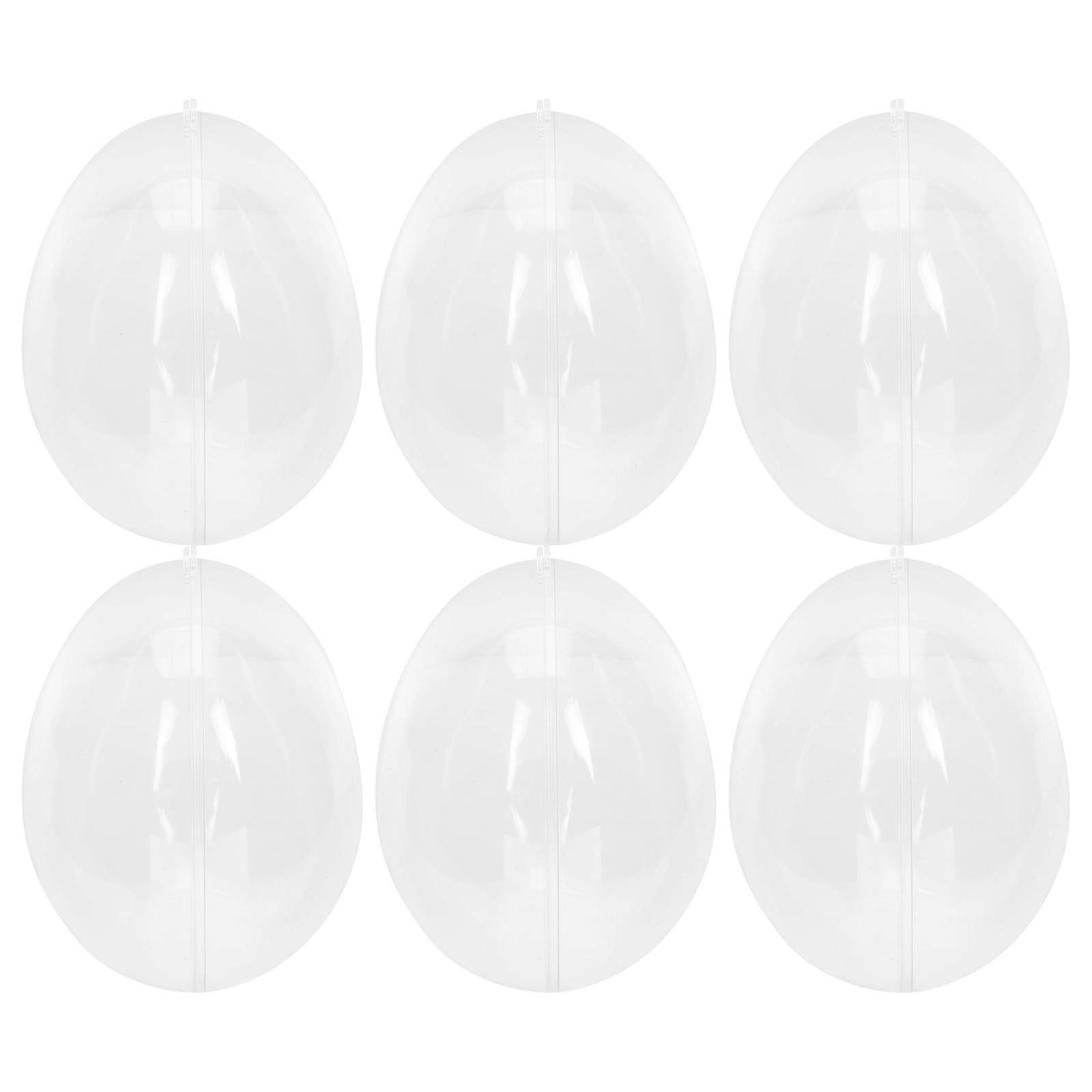 6Pcs Easter Egg Boxes Transparent Egg Boxes Decorated Candy Cases Party Supplies
