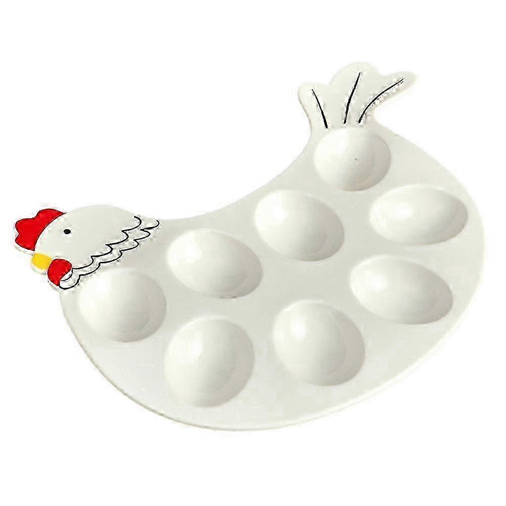 Deviled Egg Platter Tray Rooster Shape Easter Egg Tray Large Capacity Tgq