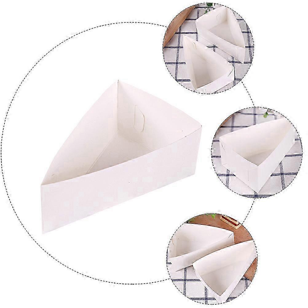 20Pcs Disposable Triangle Paper Cake Boxes for Storage Use