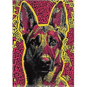 German Shepherd Street Pop Art Jigsaw Puzzle - Colorful Urban Style Artwork Puzzles SQZ486