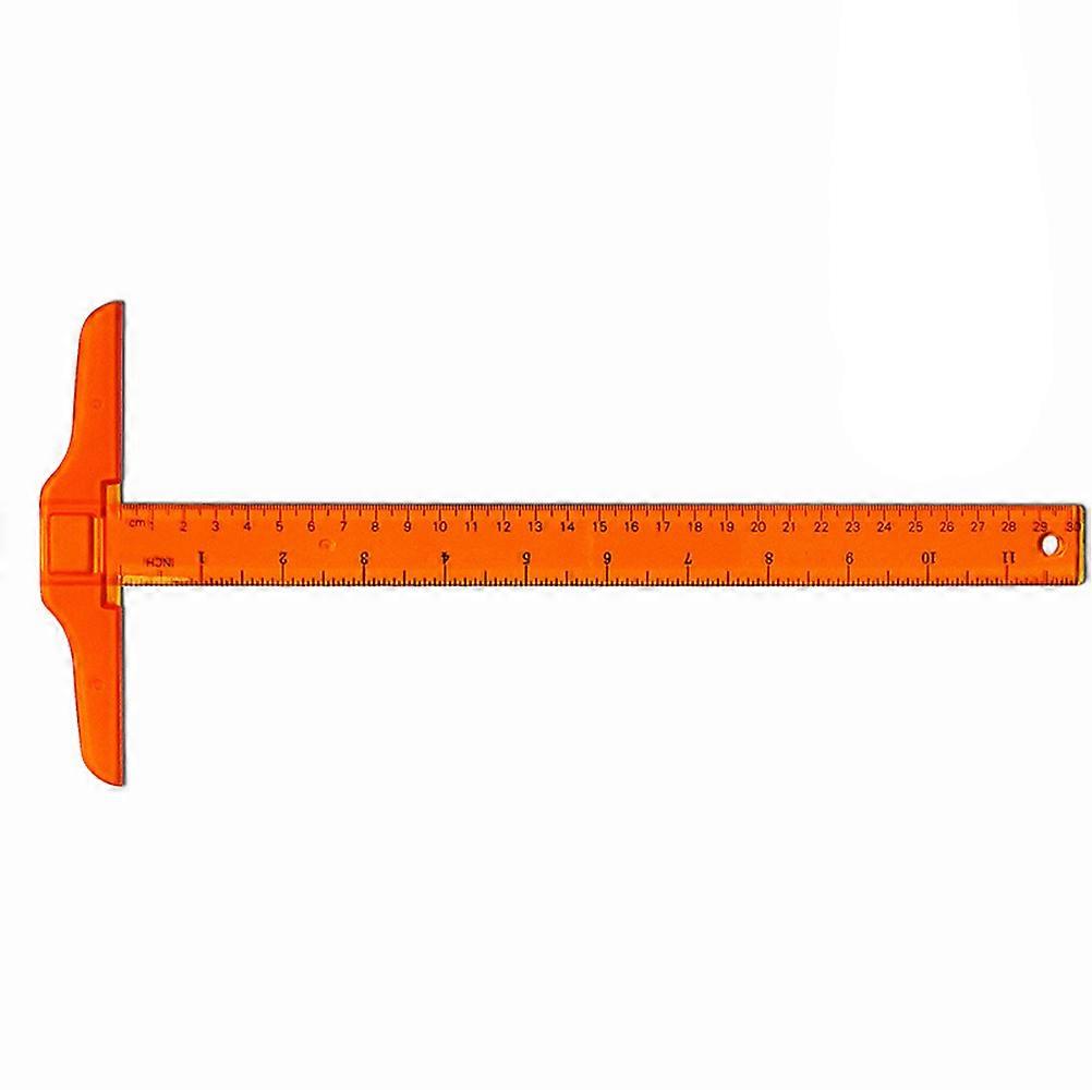 Measuring Ruler Plastic T Shape Ruler for Drafting Work 2Pcs Orange