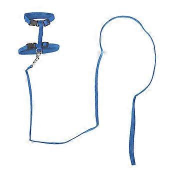 Cat Harness Lead Set Escape Proof Adjustable Lightweight Kitten Chest Harness with Traction Rope for Outdoor Walking Blue