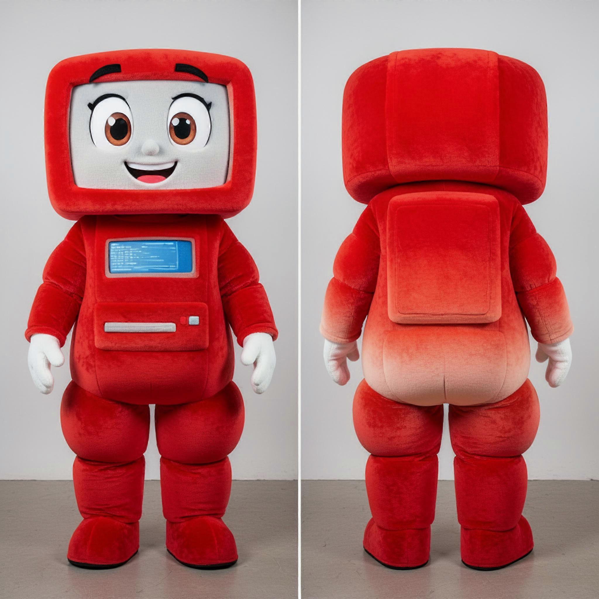 MASTICOT Red Pixelated Grin Computer Mascot