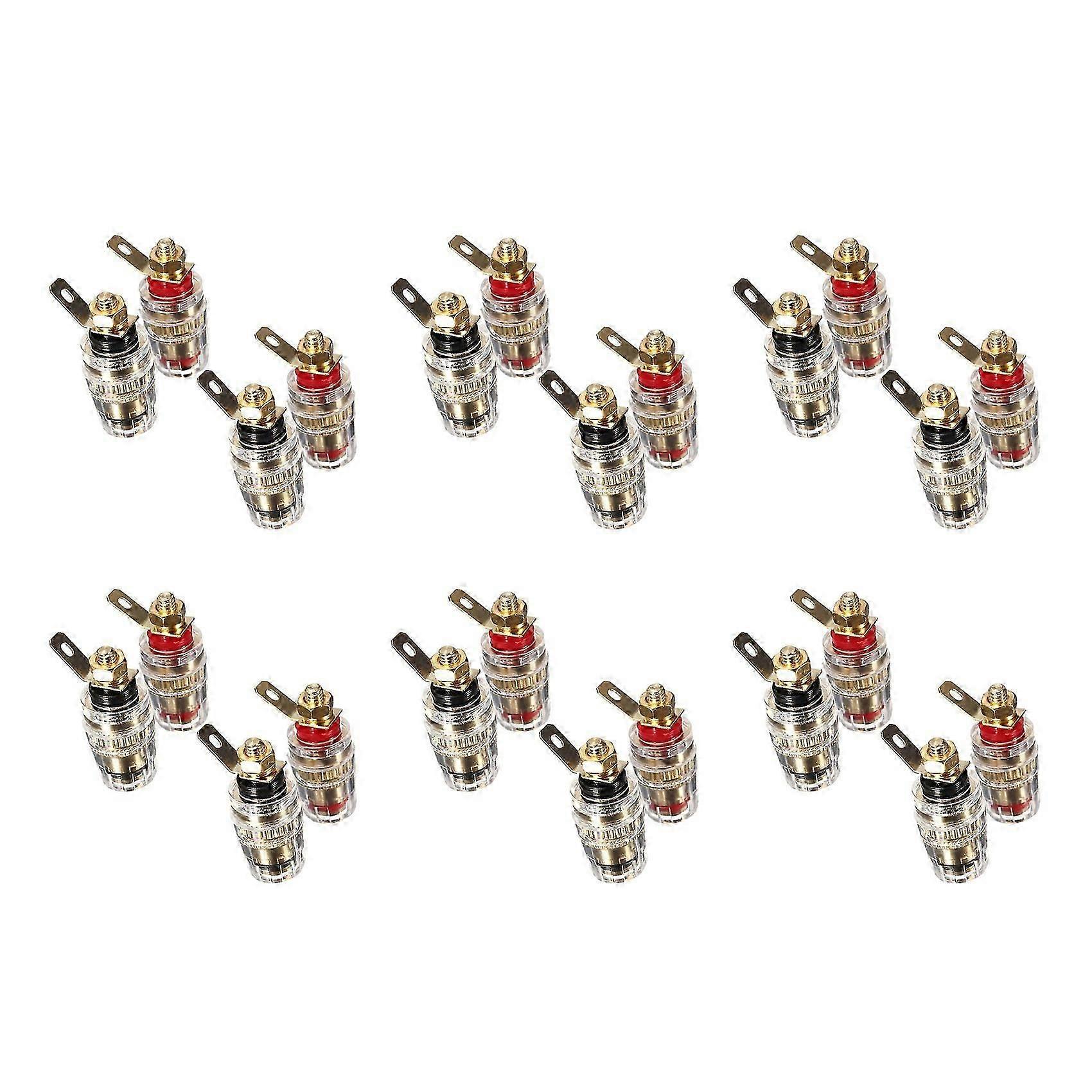 24Pc Amplifier Speaker Terminal Binding Post 4mm Banana Plug Jack