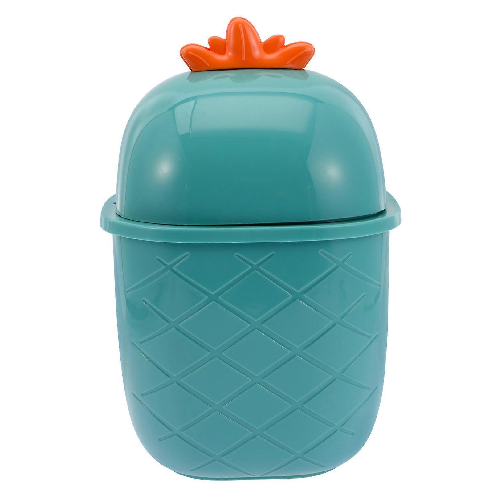 Small Trash Bin for Storage with Lid Flip-Type Desktop Garbage Container