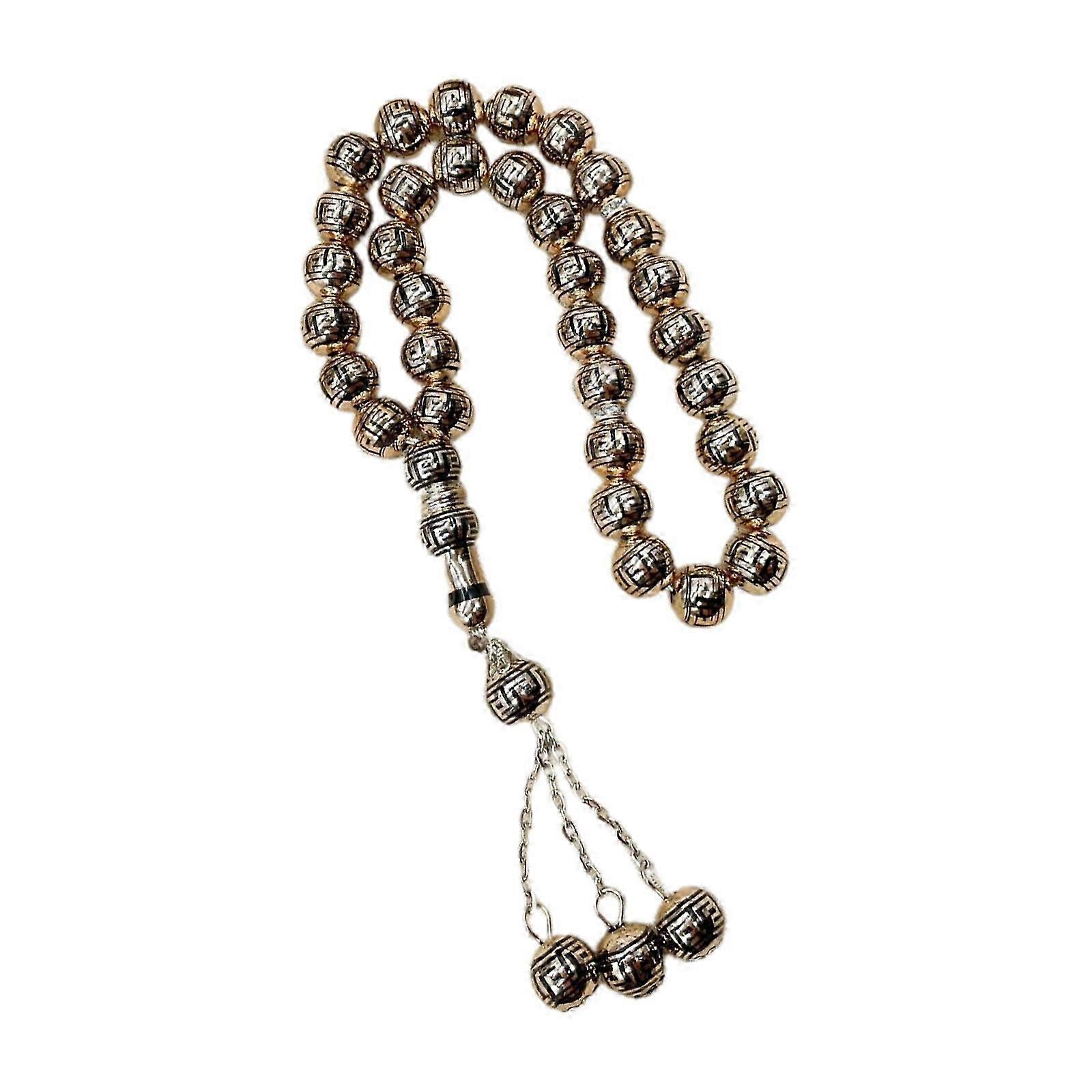 Engraved Black Prayer Beads Bracelet
