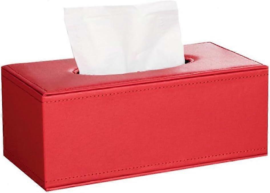 Rectangular leather tissue box for home, office, car - Red 23.5*12*8.5CM