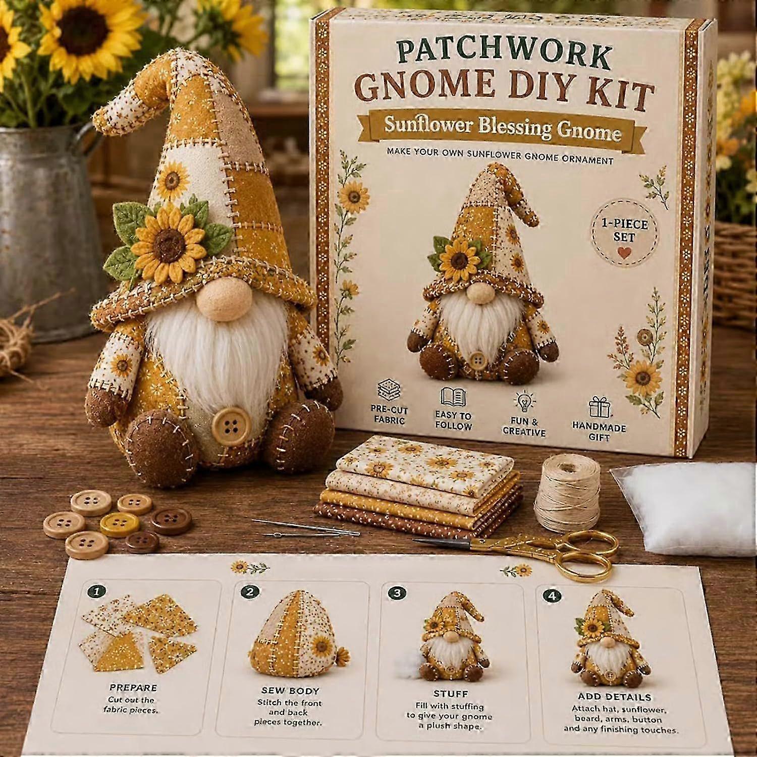 Festive Patchwork Dwarf Craft Kit