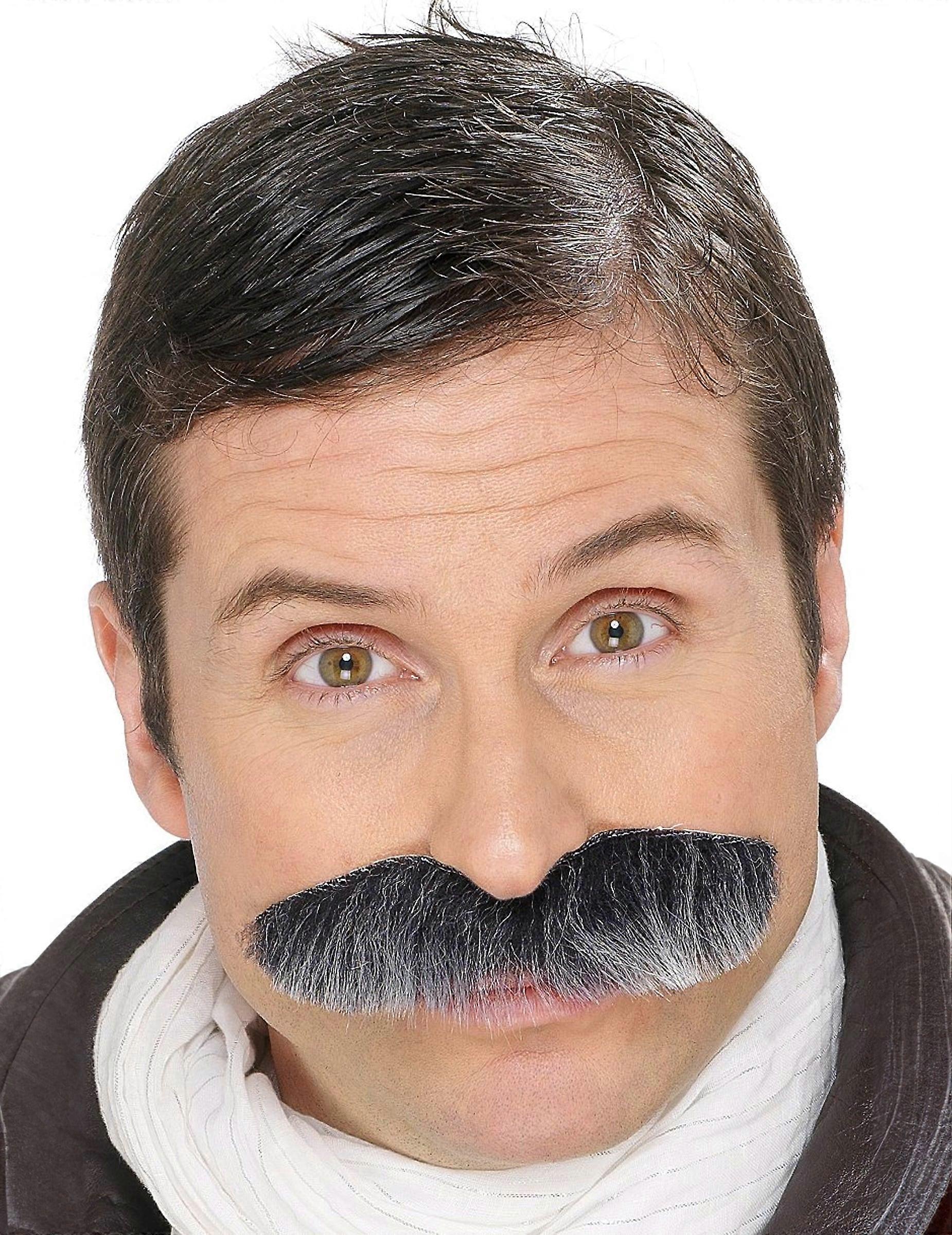 Adult graying mustache