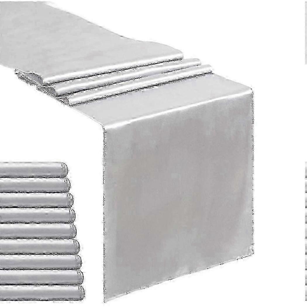 275cm Silver Satin Table Runner