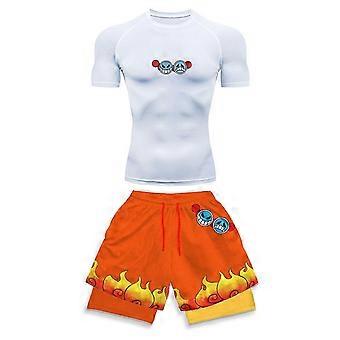 Completo sportivo a compressione stampato di tendenza 2025, abbigliamento estivo da uomo, tuta atletica - Elegante set due pezzi per fitness, corsa e tempo libero