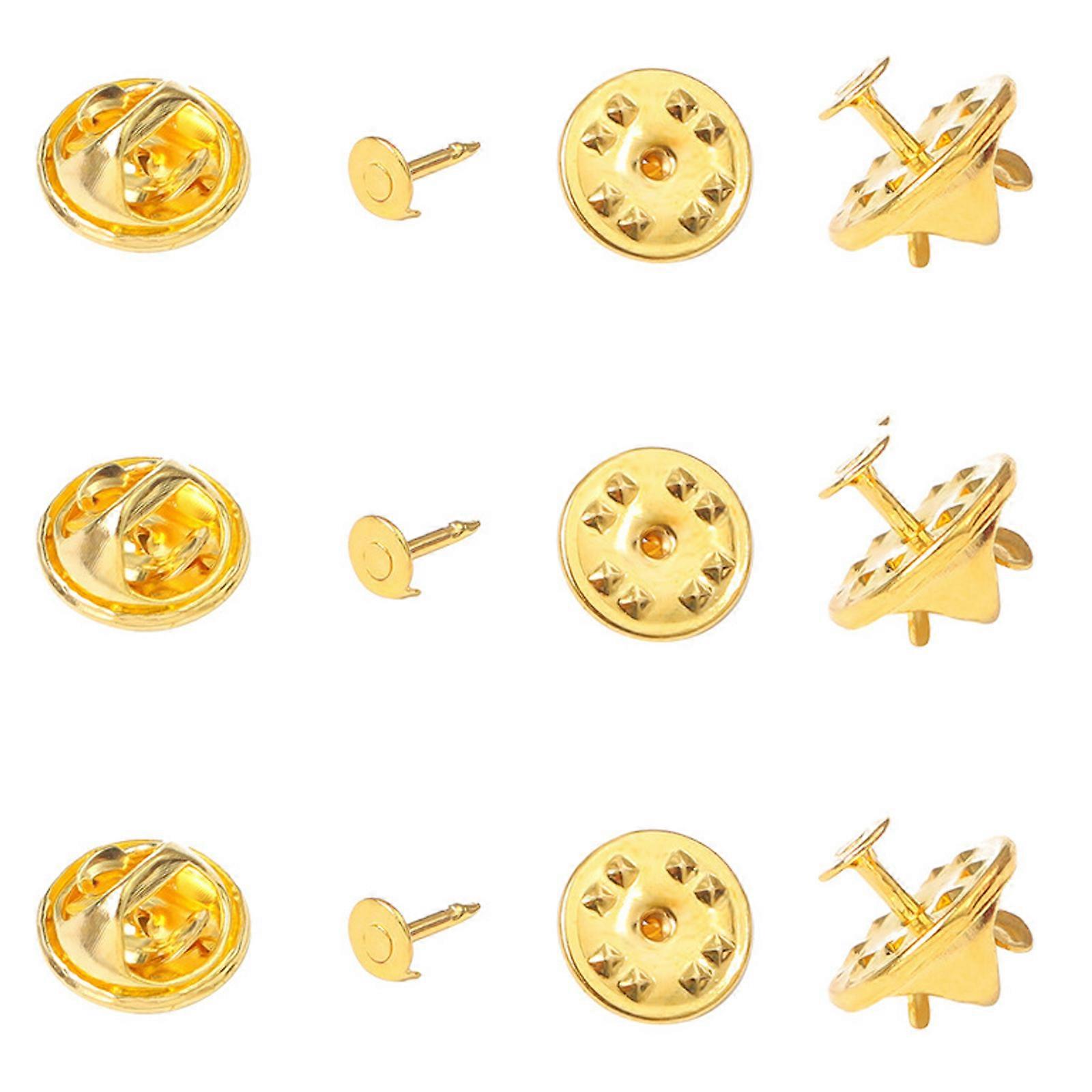 Brass Lapel Pin Backs Secure Spring Fastener Durable Reusable
