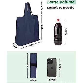 Sacs réutilisables pour courses, lot de 10. Sacs réutilisables, pliables, durables, en nylon, pour les courses, avec des poignées. Sacs en polyester résistant, lavables.