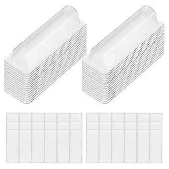 60Pcs Lip Balm Pouches Clear Plastic Clear Lipstick Money Holder Plastic Domes With Double Side Tap-WHBYV