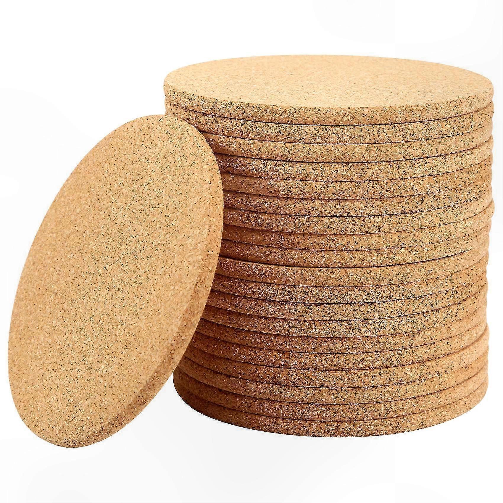 20 Round Cork Coasters Heat Resistant