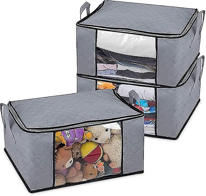 Large Capacity Clothes Storage Bag Organizer With Reinforced Thick Fabric For Comforters, Blankets, Bedding, Foldable With Sturdy Zipper, Clear