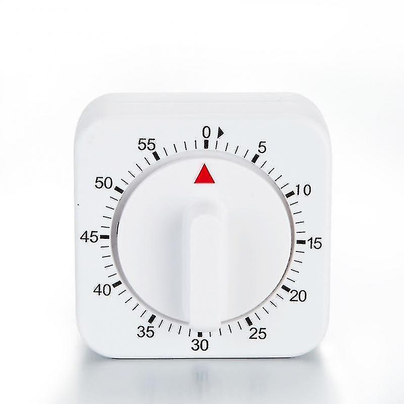 60 Minutes Kitchen Timer Count Down Alarm Reminder White Square Mechanical Timer For Kitchen Food Preparation Baking Ringing 3s