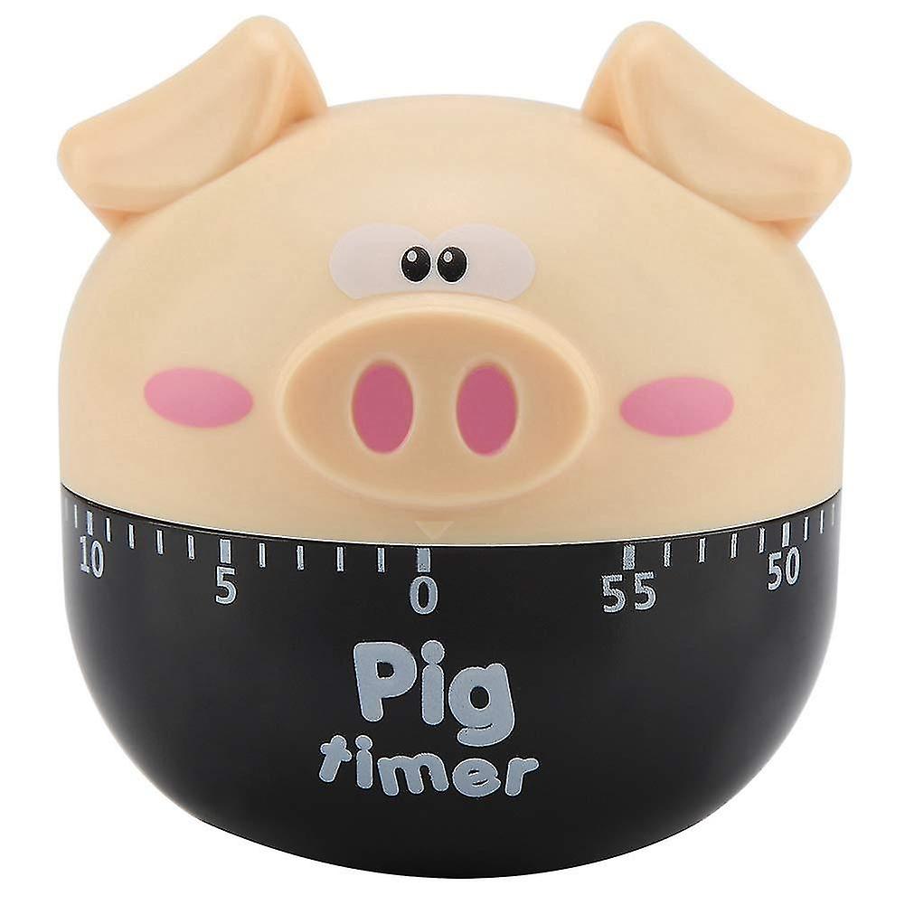 Kitchen Timer Cute Cartoon Pig Mechanical Time Counter For Cooking Tool (khaki)