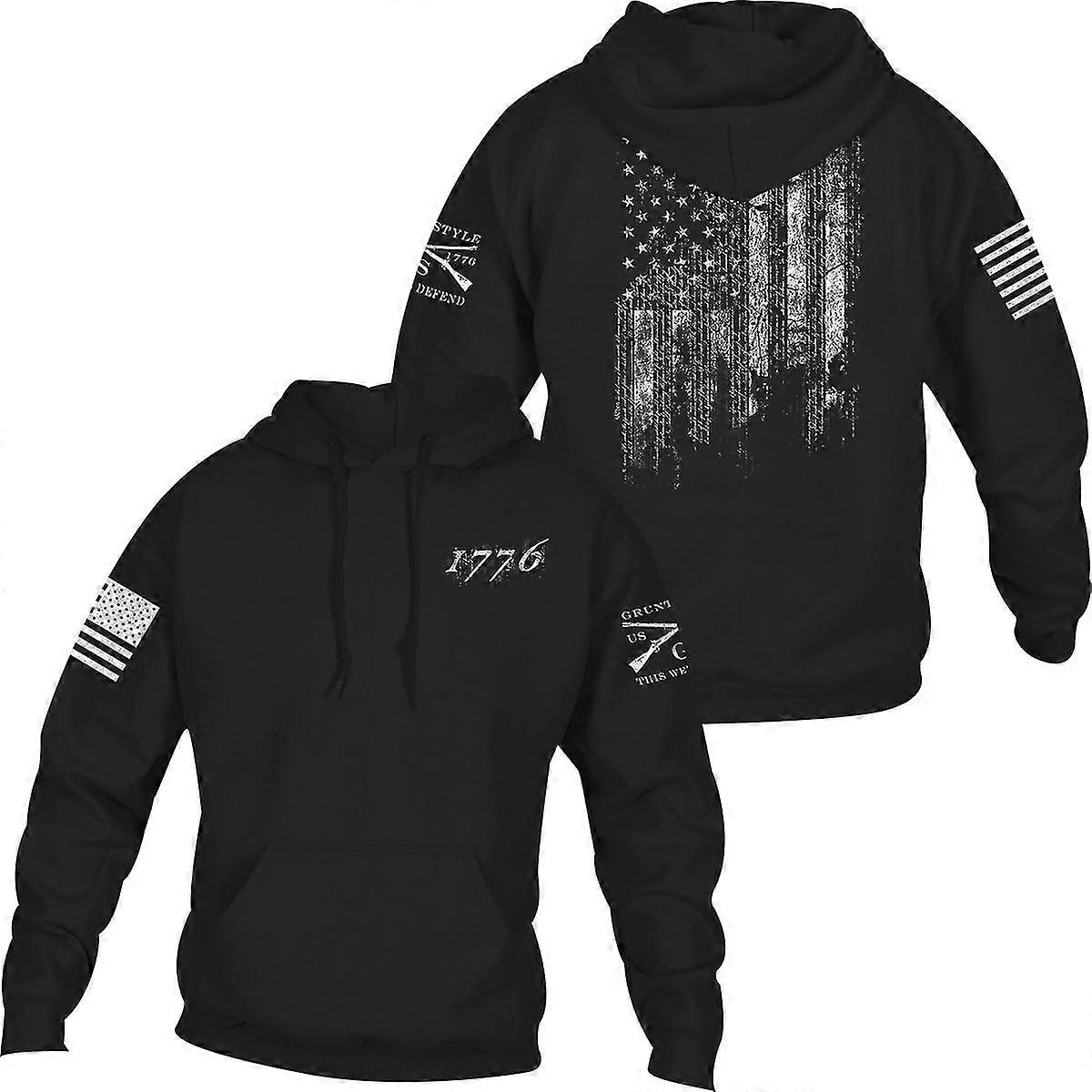 Grunt Style 1776 Flag Pullover Hoodie - Noir