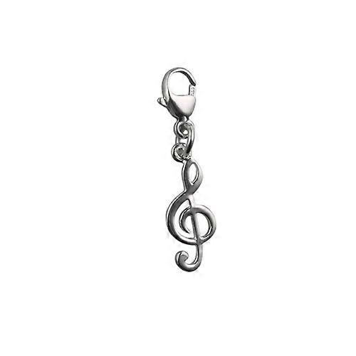 Silver 14x6mm G Clef Charm on a lobster trigger