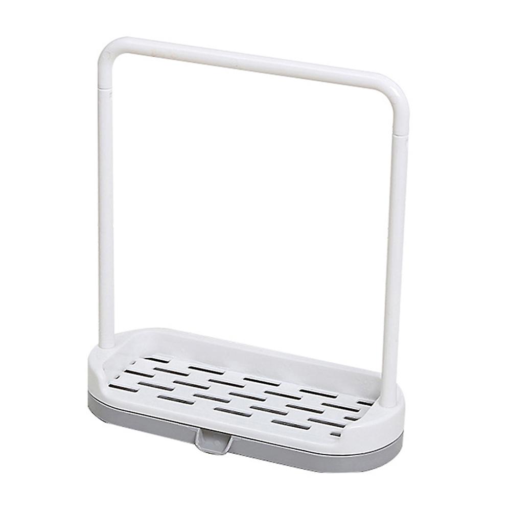 Rag Soap Rack Plastic Countertop Organizer Rack Removable Dishcloth and Sponge Drying Rack(Grey)