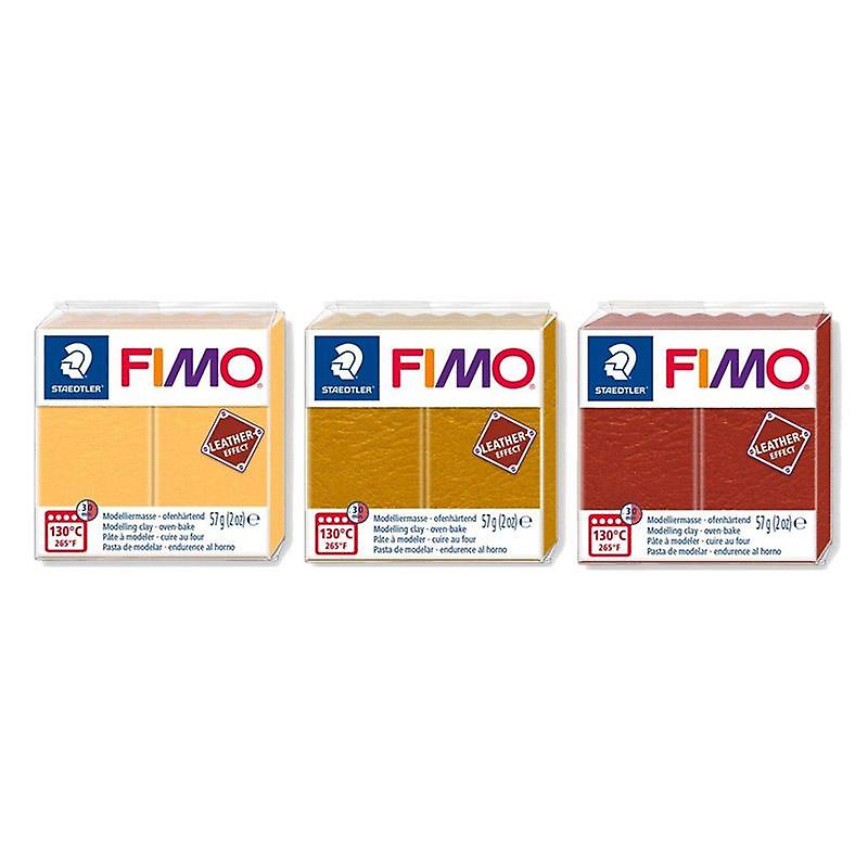 3 leather-effect polymer pastes - saffron yellow, ocher, rust