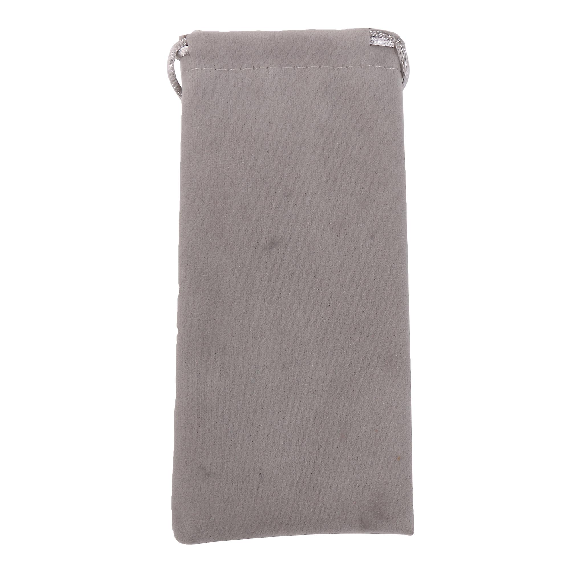 Flannel Storage Pouch Drawstring Bag for Party Favors 6.5Inch x 2.95Inch Grey