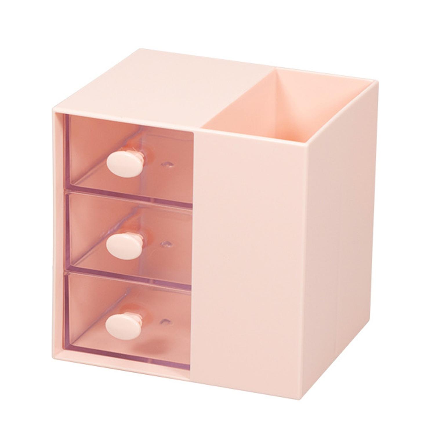 Practical Large Capacity Pen Holder Multifunctional Drawer Type Plastic Storage Holder for Students