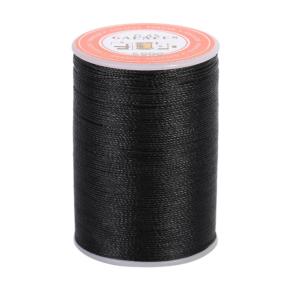 0.45mm Black Polyester Leather Waxed Thread Cord 160m Roll, Round Sewing Cord for DIY Handcrafts and Leatherwork Projects