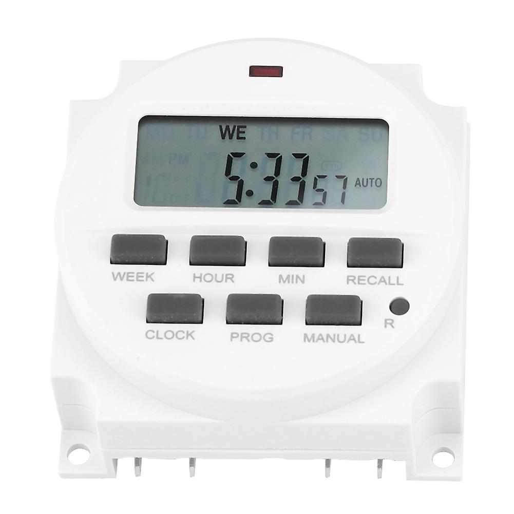 Digital Programmable Smart Timer Switch 110V White 6x3x6.1cm