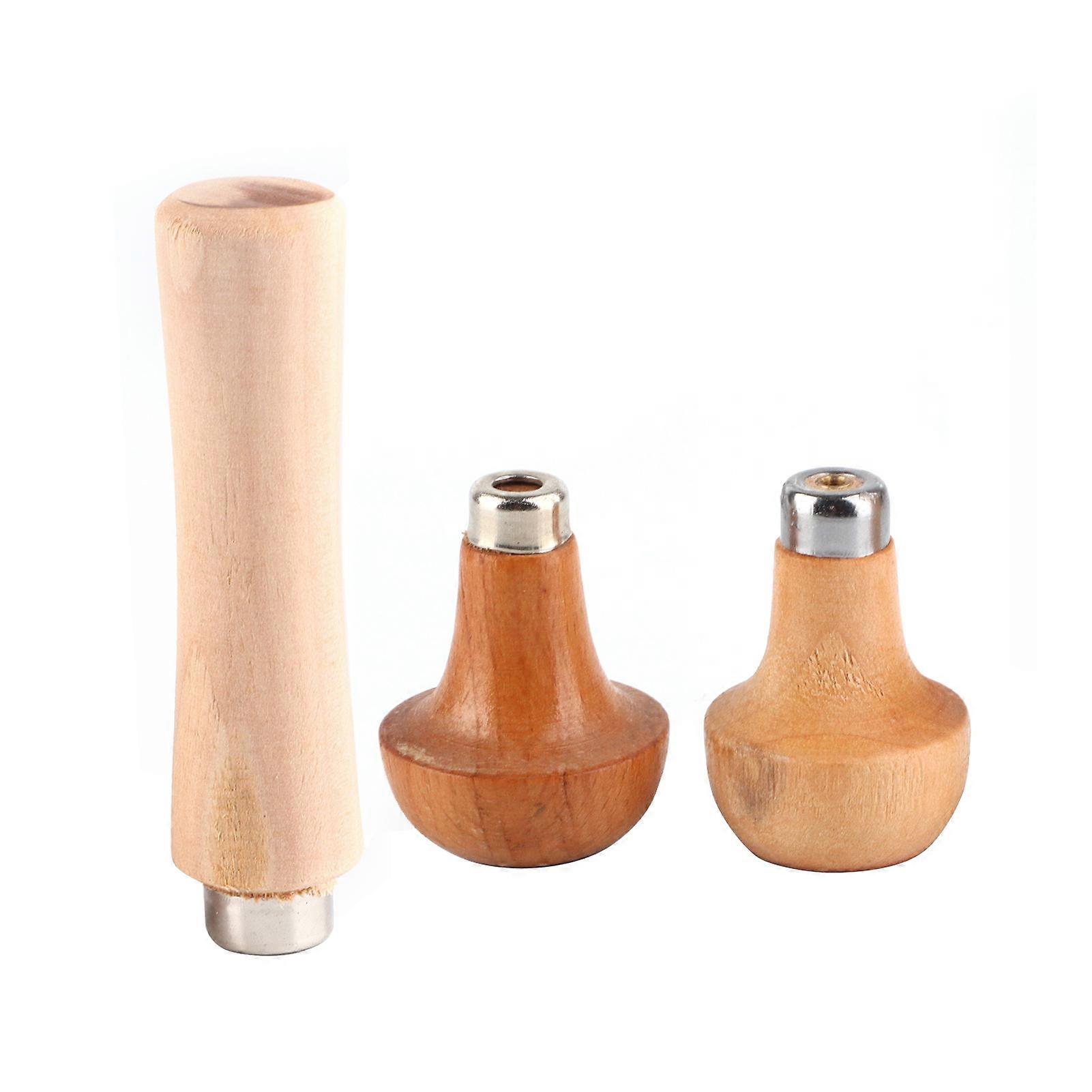 Set of 3 wooden handles for files, cutting tools, DIY, hand tools, knife