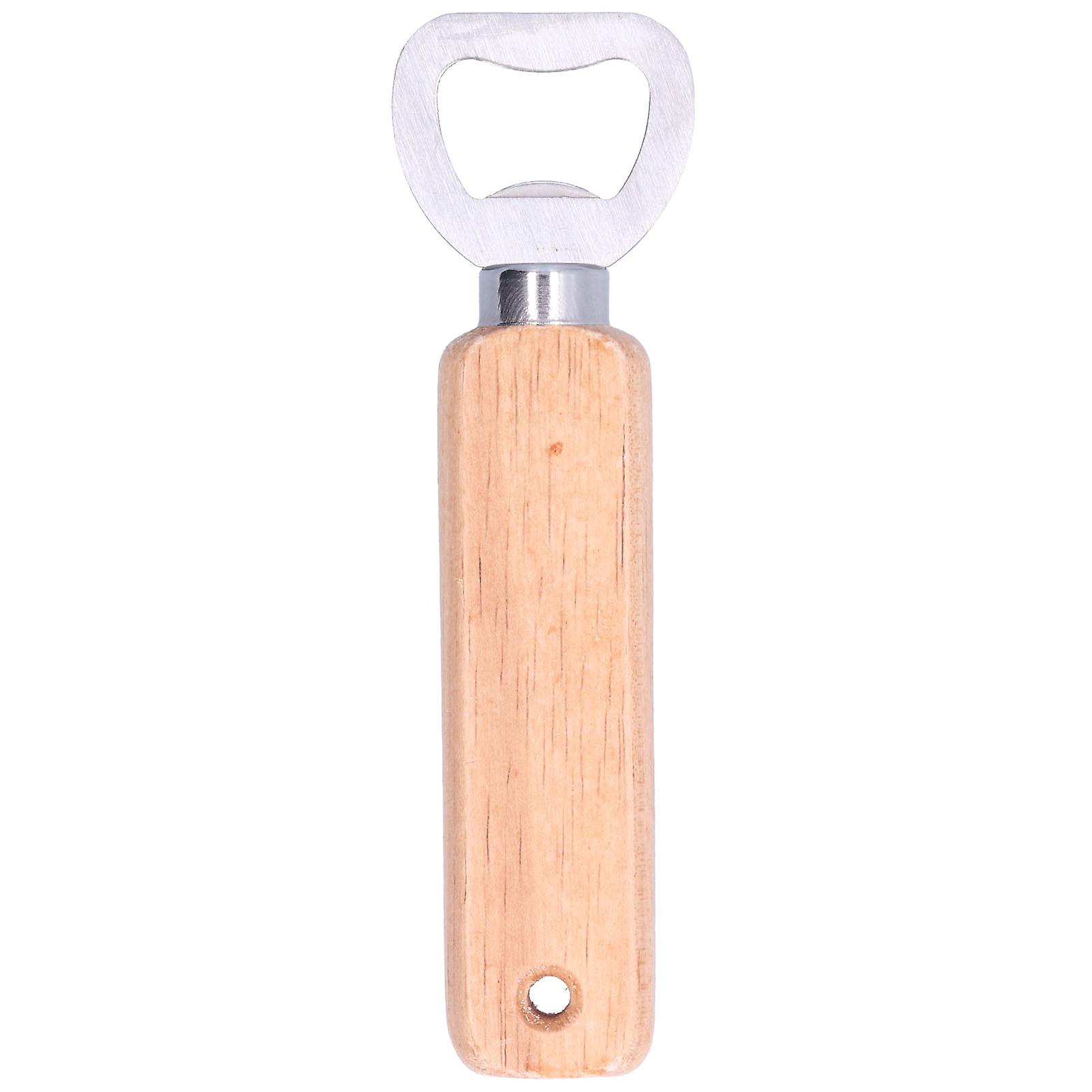 Handheld Bottle Opener with Wooden Handle Wine Beer Soda Glass Caps Opener Home Supplies for Home