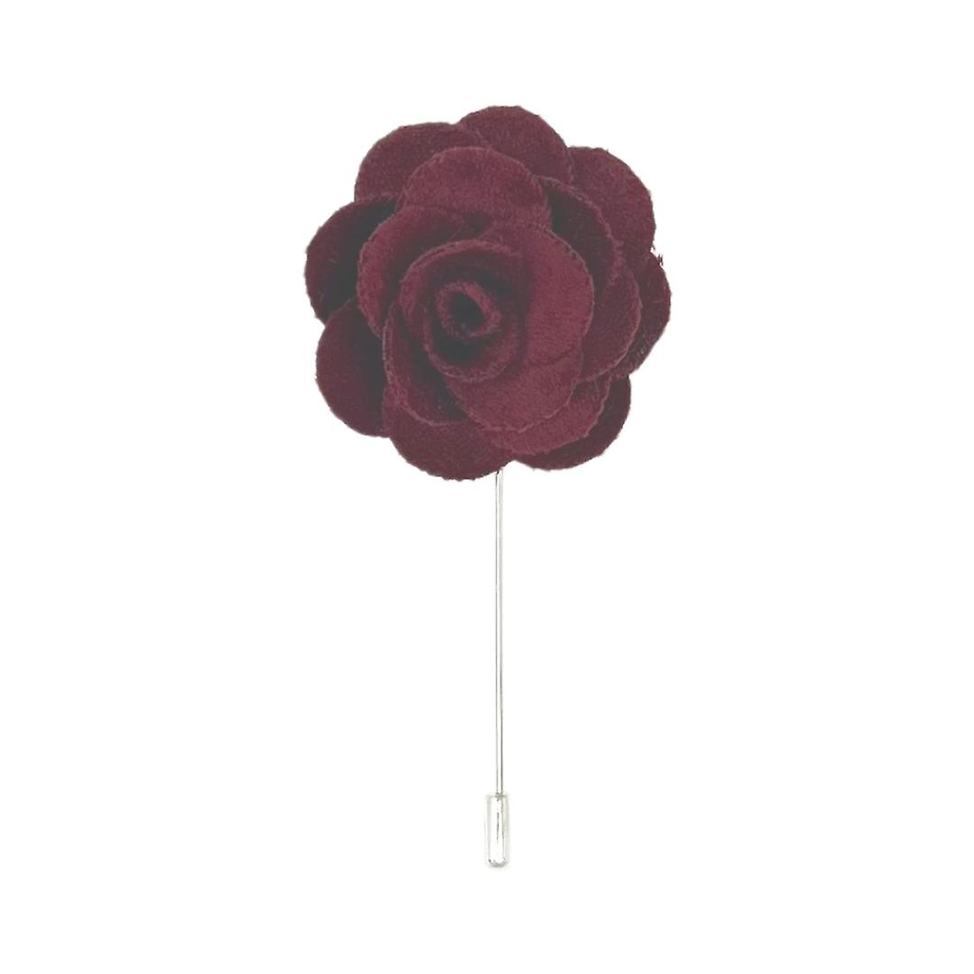 Burgundy Velvet Flower/Rose Lapel Pin