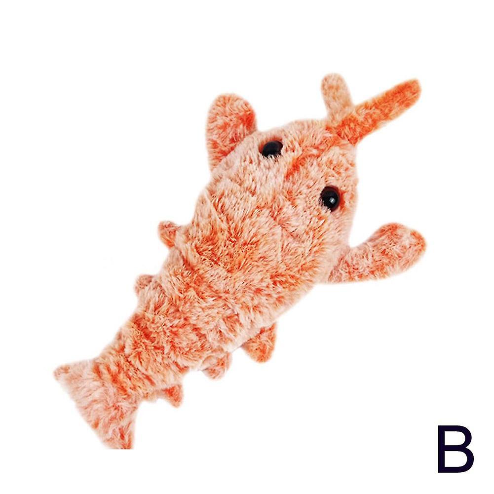 USB Rechargeable Electric Cat Toy Floppy Lobster Plush Interactive Jumping Shrimp with Catnip for Indoor Cats Exercise Play