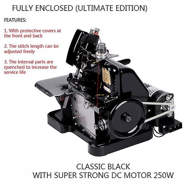 220V/180w/250w Household Sewing Overlocking Machine Small Desktop Electric Overlocking Knitting Machine Garment Processing Tool