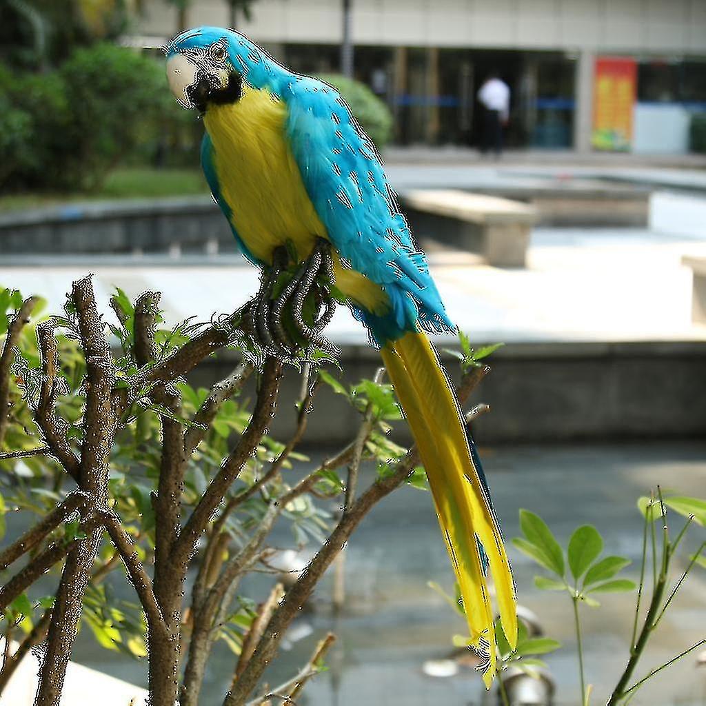 Artificial Feather Blue Birds Parrot Craft Taxidermy Home Art Decor Ornament