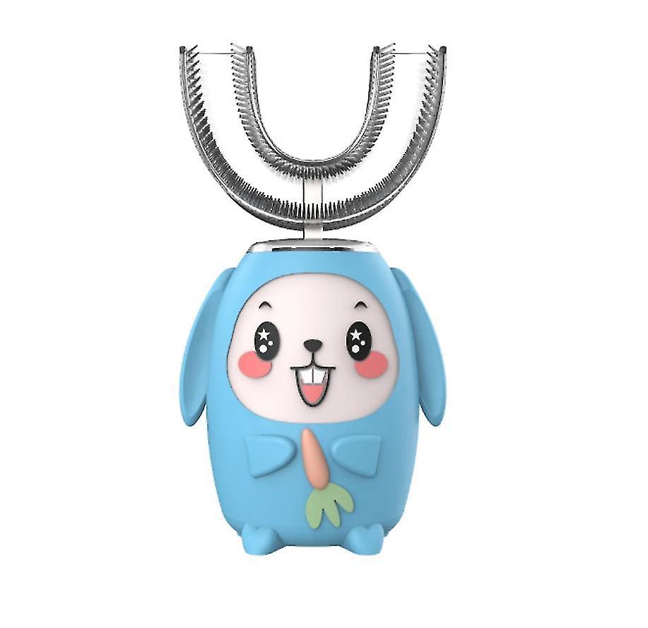 ブルー子供用防水電動歯ブラシ、USB充電式ソニックU字型歯ブラシAz21293