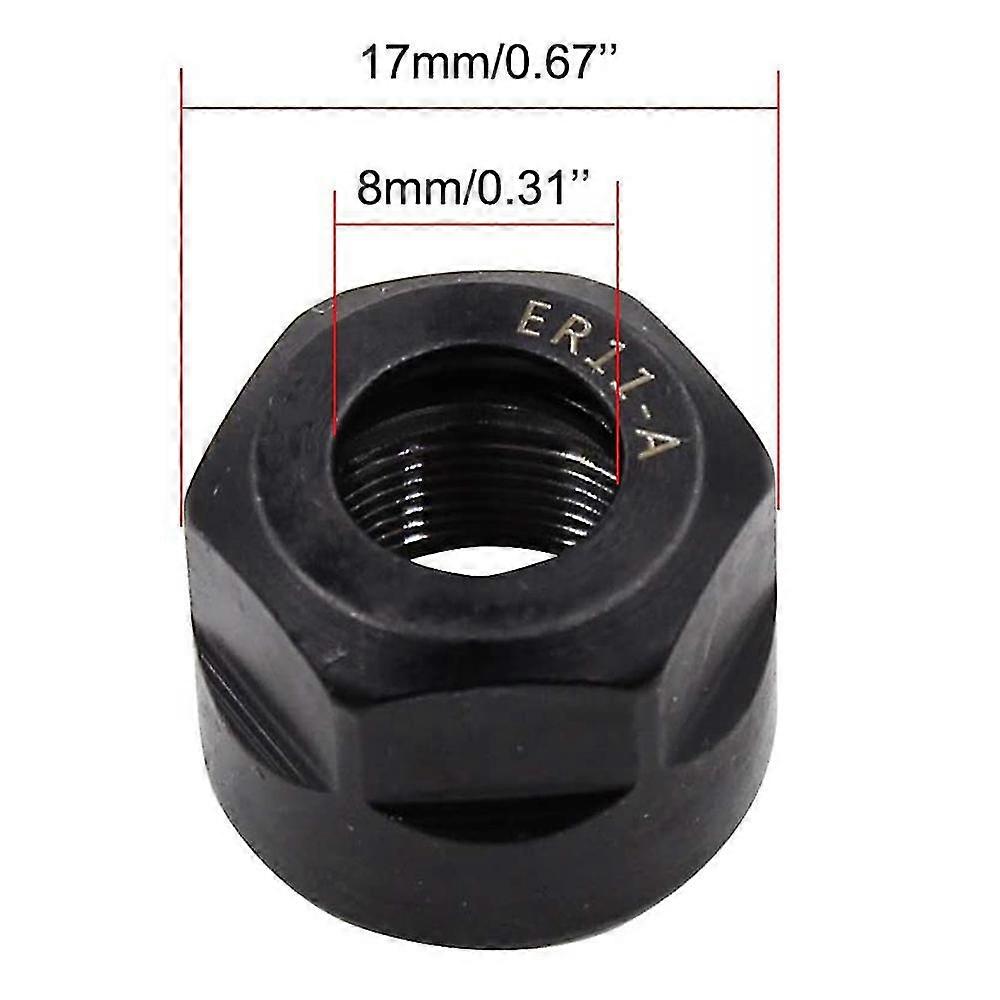 QWORK 4Pcs ER11-A Type M14 Thread Collet Clamping Hex Nuts, for CNC Milling Chuck Holder Lathe, Black : Buy Online at Best Price in KSA - Souq is now