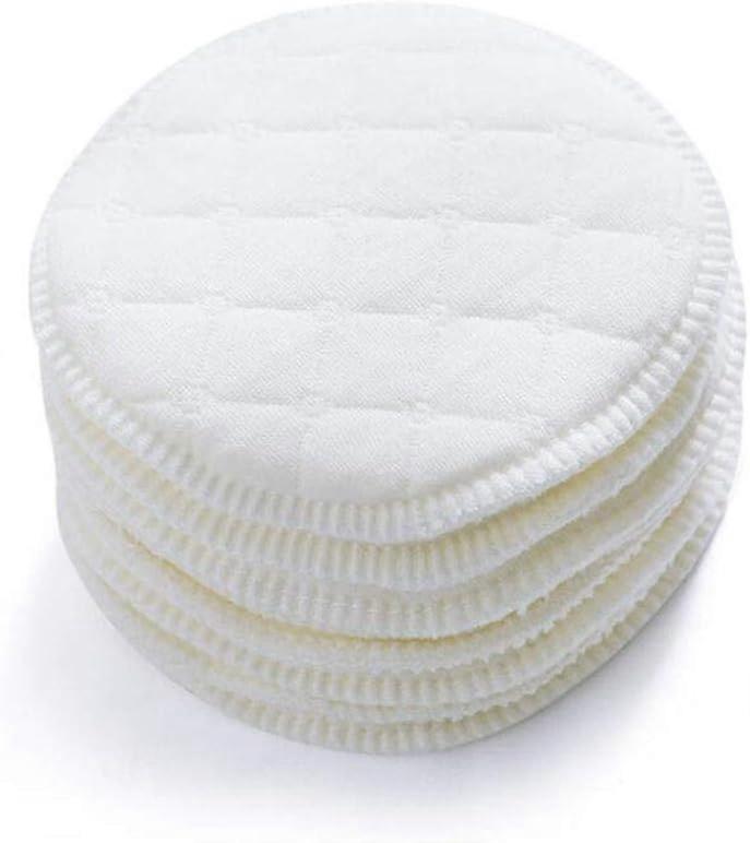 Pack of 12 White Round Soft Breathable Cotton Nursing Pads Washable Spill-Proof Nursing Pads Non-Irritating Leak-Proof for Female Nursing Moms