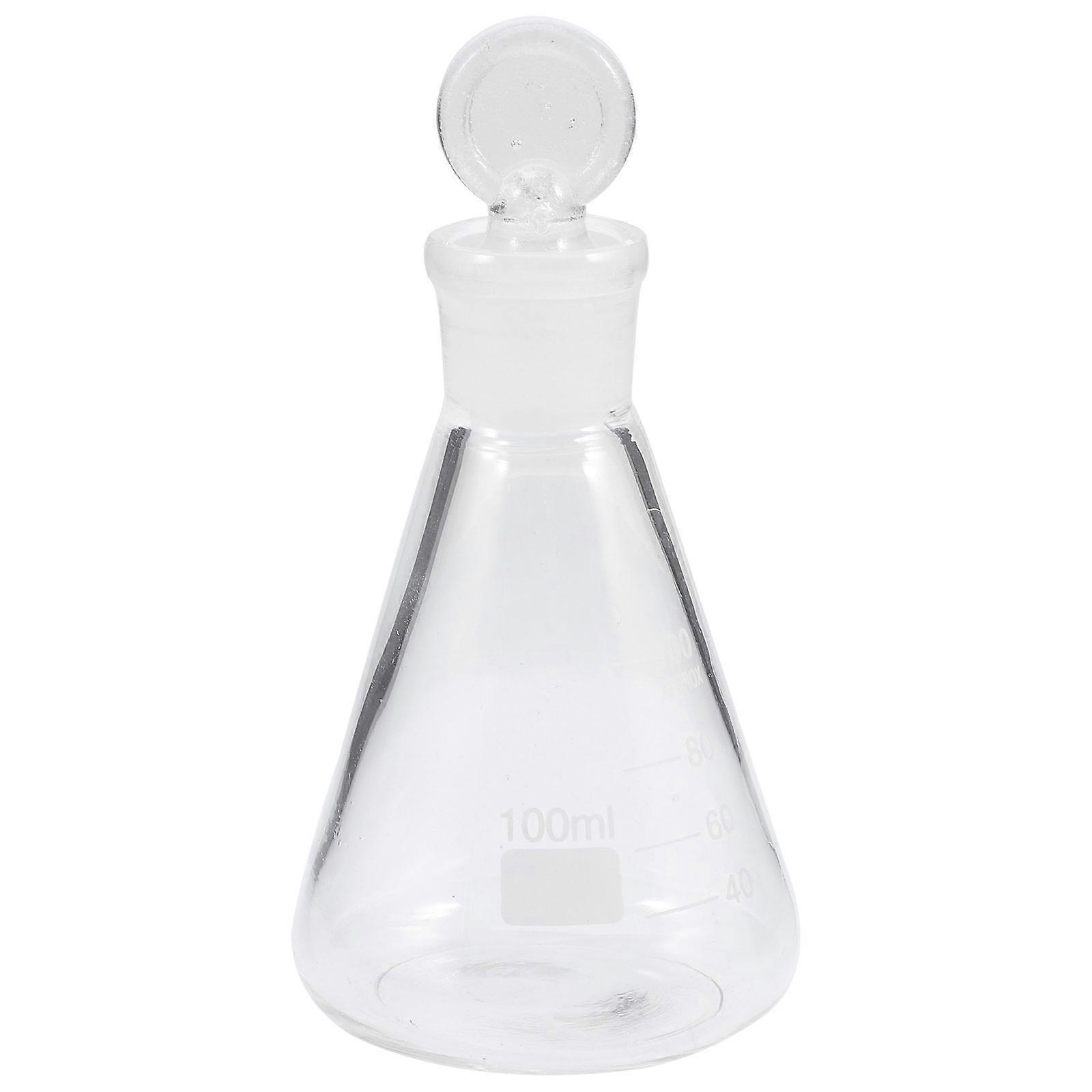 Γυάλινη φιάλη Erlenmeyer κωνική φιάλη με πώμα για εργαστηριακή πειραματική χημεία